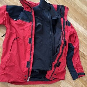 Solstice Mens S/M  2in 1 Ski / Snow Waterproof Jacket Full Zip Vintage 90s